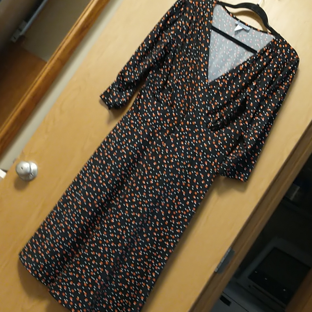 Black red white polka dot dress